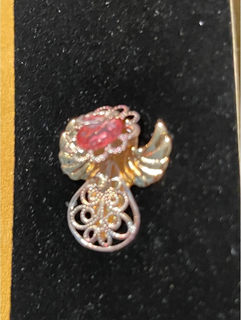 Second Earth October Birthstone Guardian Angel Pin